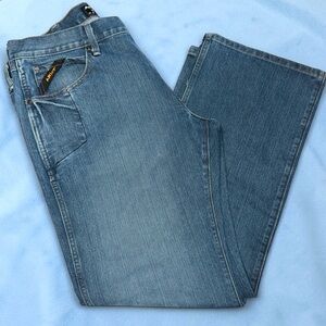 Ariat Rebar M4 Mens 34x32 Relaxed Fit Boot Cut DuraStretch Work Jeans Carbine